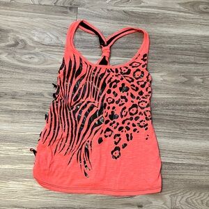 Vibrant Coral Animal Print Tank Top